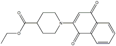 2-[4-(Ethoxycarbonyl)piperidin-1-yl]-1,4-naphthoquinone Struktur