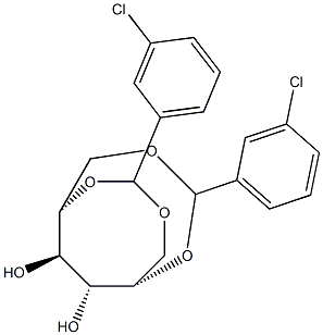 1-O,5-O:2-O,6-O-Bis(3-chlorobenzylidene)-L-glucitol Struktur