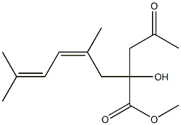 (4Z)-2-Hydroxy-4,7-dimethyl-2-(2-oxopropyl)-4,6-octadienoic acid methyl ester Struktur