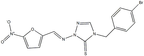 1-(5-Nitro-2-furylmethylene)amino-4-(p-bromobenzyl)-1H-1,2,4-triazole-5(4H)-thione Struktur