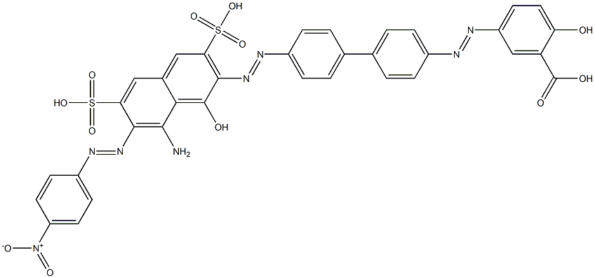 5-[[4'-[[8-Amino-1-hydroxy-7-[(4-nitrophenyl)azo]-3,6-disulfonaphthalen-2-yl]azo][1,1'-biphenyl]-4-yl]azo]-2-hydroxybenzoic acid Struktur