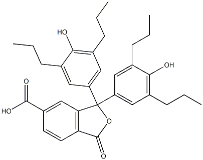 1,3-Dihydro-1,1-bis(4-hydroxy-3,5-dipropylphenyl)-3-oxoisobenzofuran-6-carboxylic acid Struktur