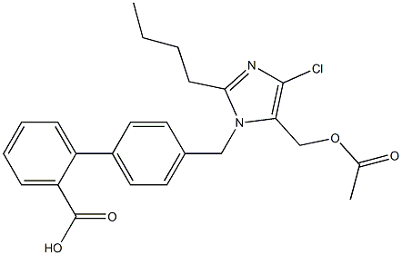 4'-[[2-Butyl-4-chloro-5-(acetyloxymethyl)-1H-imidazol-1-yl]methyl]-1,1'-biphenyl-2-carboxylic acid Struktur