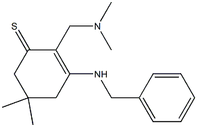 2-[(Dimethylamino)methyl]-3-benzylamino-5,5-dimethyl-2-cyclohexene-1-thione Struktur