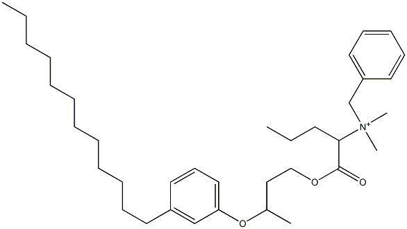 N,N-Dimethyl-N-benzyl-N-[1-[[3-(3-dodecylphenyloxy)butyl]oxycarbonyl]butyl]aminium Struktur