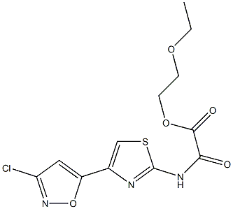 N-[4-[3-Chloro-5-isoxazolyl]-2-thiazolyl]oxamidic acid 2-ethoxyethyl ester Struktur