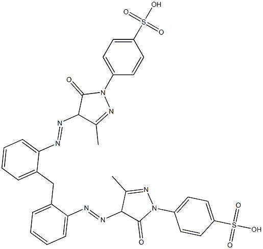 4,4'-[Methylenebis[(2,1-phenylene)azo[(4,5-dihydro-3-methyl-5-oxo-1H-pyrazole)-4,1-diyl]]]bis(benzenesulfonic acid) Struktur