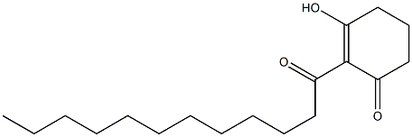 2-Dodecanoyl-3-hydroxy-2-cyclohexen-1-one Struktur