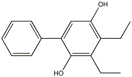 2-Phenyl-5,6-diethylbenzene-1,4-diol Struktur