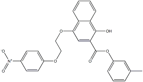 1-Hydroxy-4-[2-(p-nitrophenoxy)ethoxy]naphthalene-2-carboxylic acid m-tolyl ester Struktur