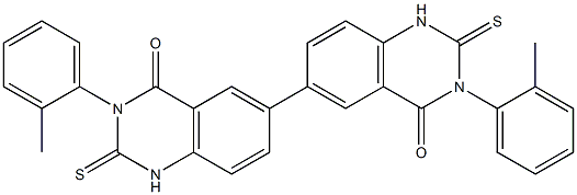 1,1',2,2'-Tetrahydro-3,3'-bis(2-methylphenyl)-2,2'-dithioxo[6,6'-biquinazoline]-4,4'(3H,3'H)-dione Struktur