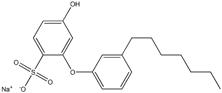 5-Hydroxy-3'-heptyl[oxybisbenzene]-2-sulfonic acid sodium salt Struktur