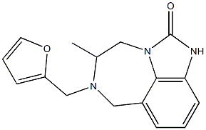 4,5,6,7-Tetrahydro-5-methyl-6-(2-furanylmethyl)imidazo[4,5,1-jk][1,4]benzodiazepin-2(1H)-one Struktur