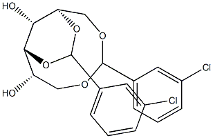 1-O,6-O:3-O,5-O-Bis(3-chlorobenzylidene)-D-glucitol Struktur