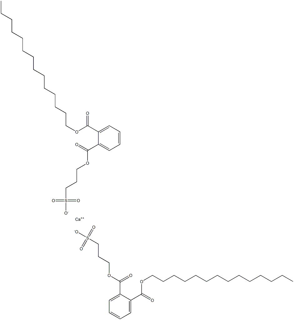 Bis[3-[(2-tetradecyloxycarbonylphenyl)carbonyloxy]propane-1-sulfonic acid]calcium salt Struktur