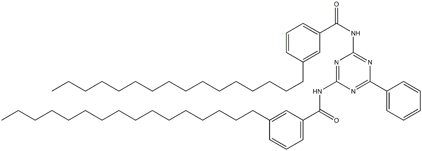 N,N'-(6-Phenyl-1,3,5-triazine-2,4-diyl)bis(3-hexadecylbenzamide) Struktur