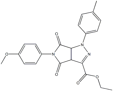 1,3a,4,5,6,6a-Hexahydro-4,6-dioxo-5-(4-methoxyphenyl)-1-(4-methylphenyl)pyrrolo[3,4-c]pyrazole-3-carboxylic acid ethyl ester Struktur