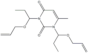 1,3-Bis[1-(2-propenyloxy)propyl]-6-methyluracil Struktur