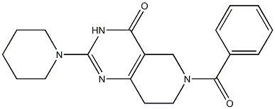 2-Piperidino-6-benzoyl-5,6,7,8-tetrahydropyrido[4,3-d]pyrimidin-4(3H)-one Struktur