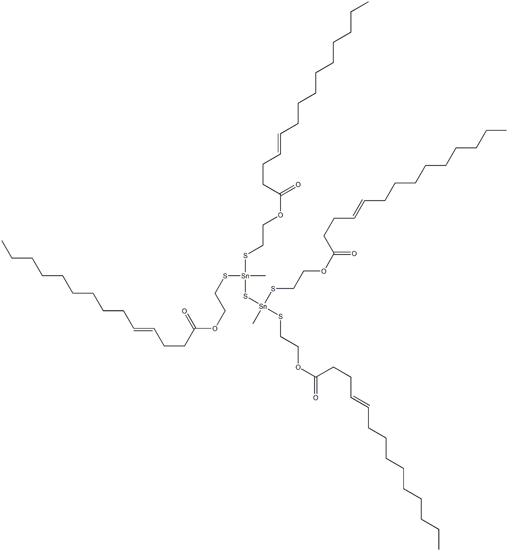 Bis[methylbis[[2-(3-tridecenylcarbonyloxy)ethyl]thio]stannyl] sulfide Struktur