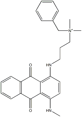 N-[3-[[(9,10-Dihydro-4-methylamino-9,10-dioxoanthracen)-1-yl]amino]propyl]-N,N-dimethylbenzenemethanaminium Struktur