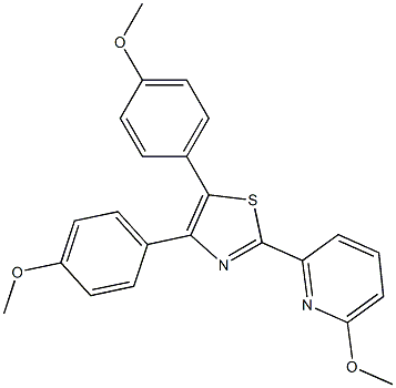 4,5-Bis(4-methoxyphenyl)-2-(6-methoxy-2-pyridyl)thiazole Struktur