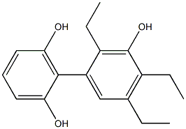 2',4',5'-Triethyl-1,1'-biphenyl-2,3',6-triol Struktur