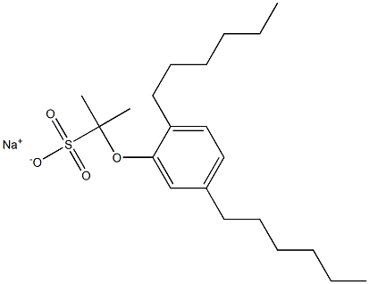 2-(2,5-Dihexylphenoxy)propane-2-sulfonic acid sodium salt Struktur