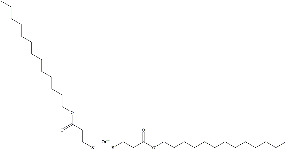 Zinc bis[2-(tridecyloxycarbonyl)ethanethiolate] Struktur