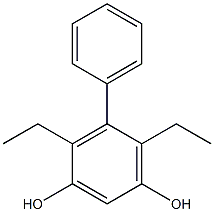 5-Phenyl-4,6-diethylbenzene-1,3-diol Struktur