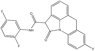 8-Fluoro-N-(2,5-difluorophenyl)-1,2-dihydro-1-oxo-6H-pyrrolo[3,2,1-de]acridine-2-carboxamide Struktur