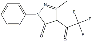 3-Methyl-1-phenyl-4-(trifluoroacetyl)-5(4H)-pyrazolone Struktur