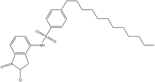 2-Chloro-4-(p-dodecylphenylsulfonylamino)-1-indanone Struktur