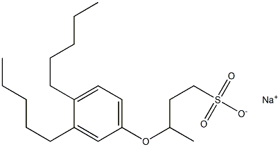 3-(3,4-Dipentylphenoxy)butane-1-sulfonic acid sodium salt Struktur