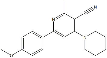 2-Methyl-4-piperidino-6-(4-methoxyphenyl)pyridine-3-carbonitrile Struktur