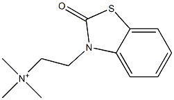 N-[2-[(2,3-Dihydro-2-oxobenzothiazol)-3-yl]ethyl]-N,N,N-trimethylaminium Struktur