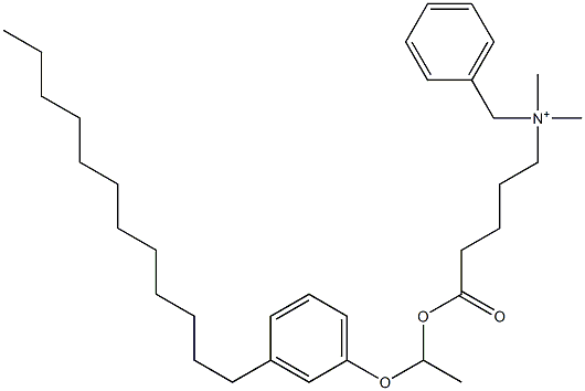 N,N-Dimethyl-N-benzyl-N-[4-[[1-(3-dodecylphenyloxy)ethyl]oxycarbonyl]butyl]aminium Struktur