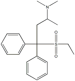 (-)-3-(Dimethylamino)-1,1-diphenyl-1-(ethylsulfonyl)butane Struktur