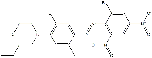 2'-Bromo-4-[N-(2-hydroxyethyl)-N-butylamino]-2-methyl-5-methoxy-4',6'-dinitroazobenzene Struktur