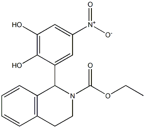 1-(5-Nitro-2,3-dihydroxyphenyl)-1,2,3,4-tetrahydroisoquinoline-2-carboxylic acid ethyl ester Struktur