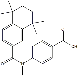 4-[N-[[(5,6,7,8-Tetrahydro-5,5,8,8-tetramethylnaphthalen)-2-yl]carbonyl]methylamino]benzoic acid Struktur