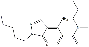 1-Pentyl-4-amino-N-methyl-N-propyl-1H-pyrazolo[3,4-b]pyridine-5-carboxamide Struktur