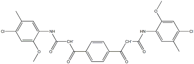 3,3'-(4,1-Phenylene)bis[1,3-dioxo-1-[(4-chloro-2-methoxy-5-methylphenyl)amino]propan-2-ide] Struktur