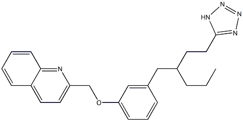 2-[3-[2-Propyl-4-(1H-tetrazol-5-yl)butyl]phenoxymethyl]quinoline Struktur