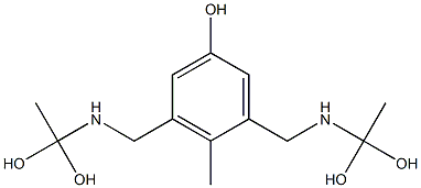 3,5-Bis[[(1,1-dihydroxyethyl)amino]methyl]-4-methylphenol Struktur