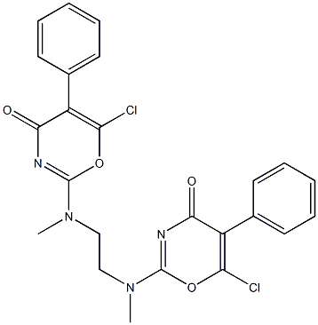 N,N'-Dimethyl-N,N'-bis(4-oxo-5-phenyl-6-chloro-4H-1,3-oxazin-2-yl)ethylenediamine Struktur