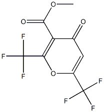 2,6-Bis(trifluoromethyl)-4-oxo-4H-pyran-3-carboxylic acid methyl ester Struktur