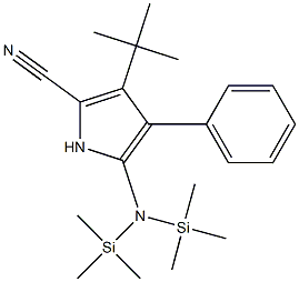 5-[Bis(trimethylsilyl)amino]-4-phenyl-3-tert-butyl-1H-pyrrole-2-carbonitrile Struktur