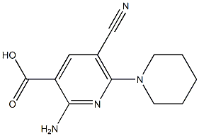 2-Amino-5-cyano-6-piperidino-3-pyridinecarboxylic acid Struktur