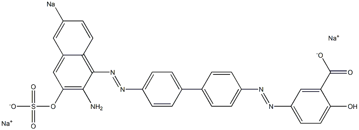 5-[[4'-[(2-Amino-3-hydroxy-6-sodiosulfo-1-naphthalenyl)azo]-1,1'-biphenyl-4-yl]azo]-2-hydroxybenzoic acid sodium salt Struktur